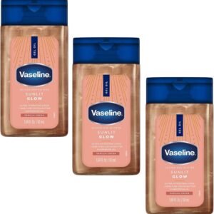 Vaseline Glazed and Glisten Sunlit Glow Body Gel Oil, Ultra-Hydrating Lipids with 100% Pure Cocoa Butter and Shimmering Oil, Vanilla Cocoa Scent, 1.69 Fl Oz