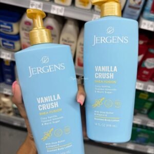 Jergens Shea Fusion Vanilla Crush Body Lotion, Dry Skin, 14 fl oz | Shea Butter and Vitamin E Moisturizing Lotion, Vanilla Scent, Dry Skin Relief, Women, Daily Hydration